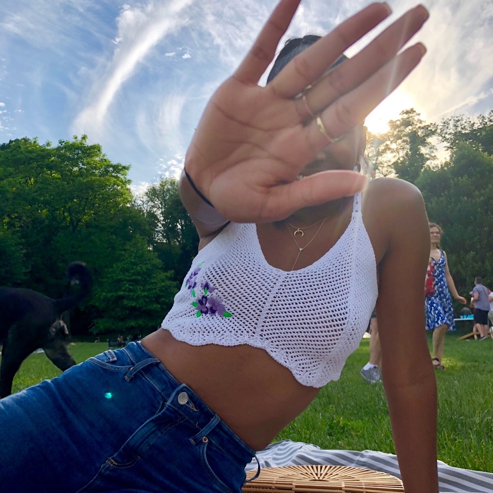 Crochet white crop